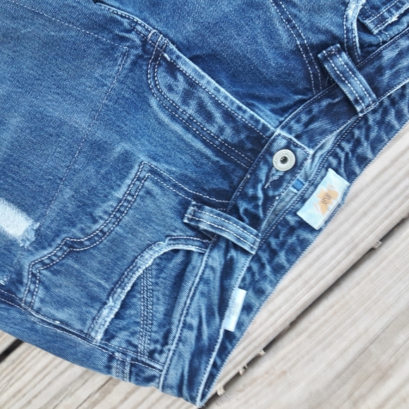 Vintage 90s Jeans Womens Straight Leg Patch Frayed Edge Distressed - Picture 12 of 15